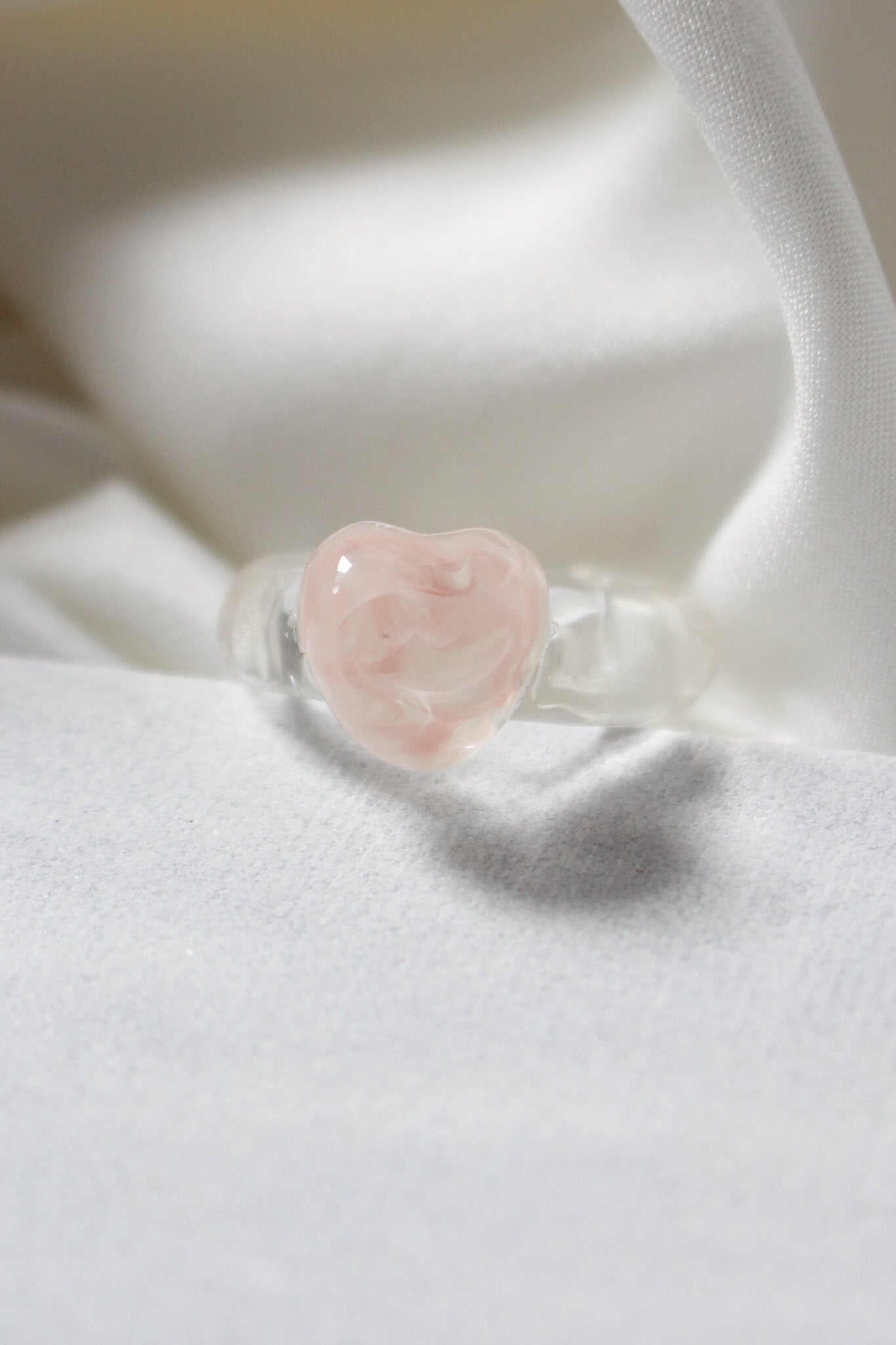 Small Heart Resin Ring in Pink