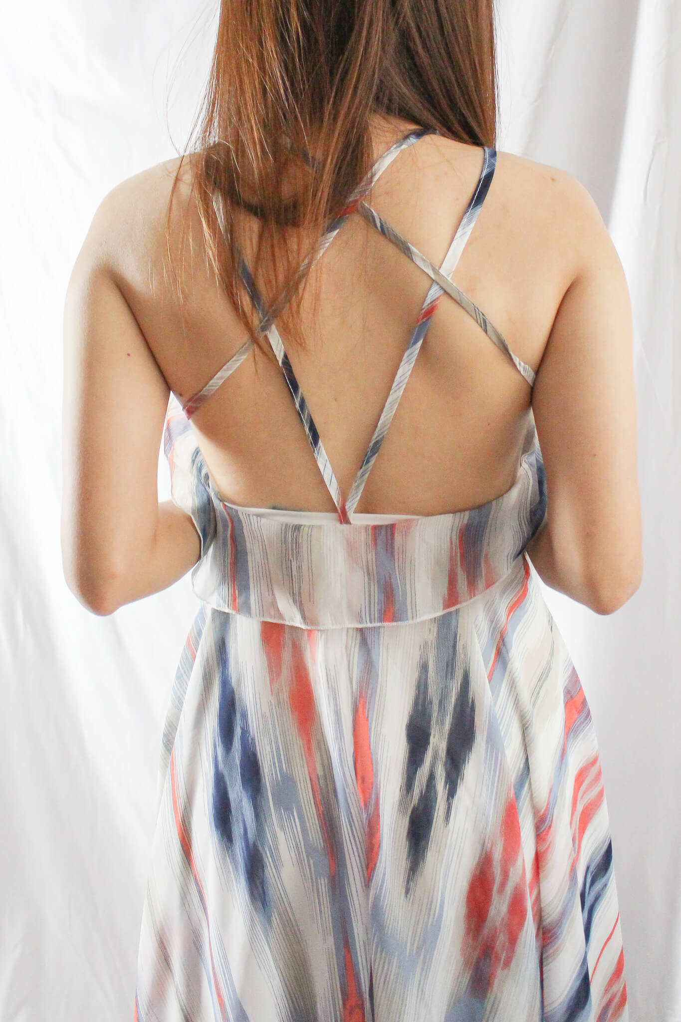 Printed Crossback Maxi Dress