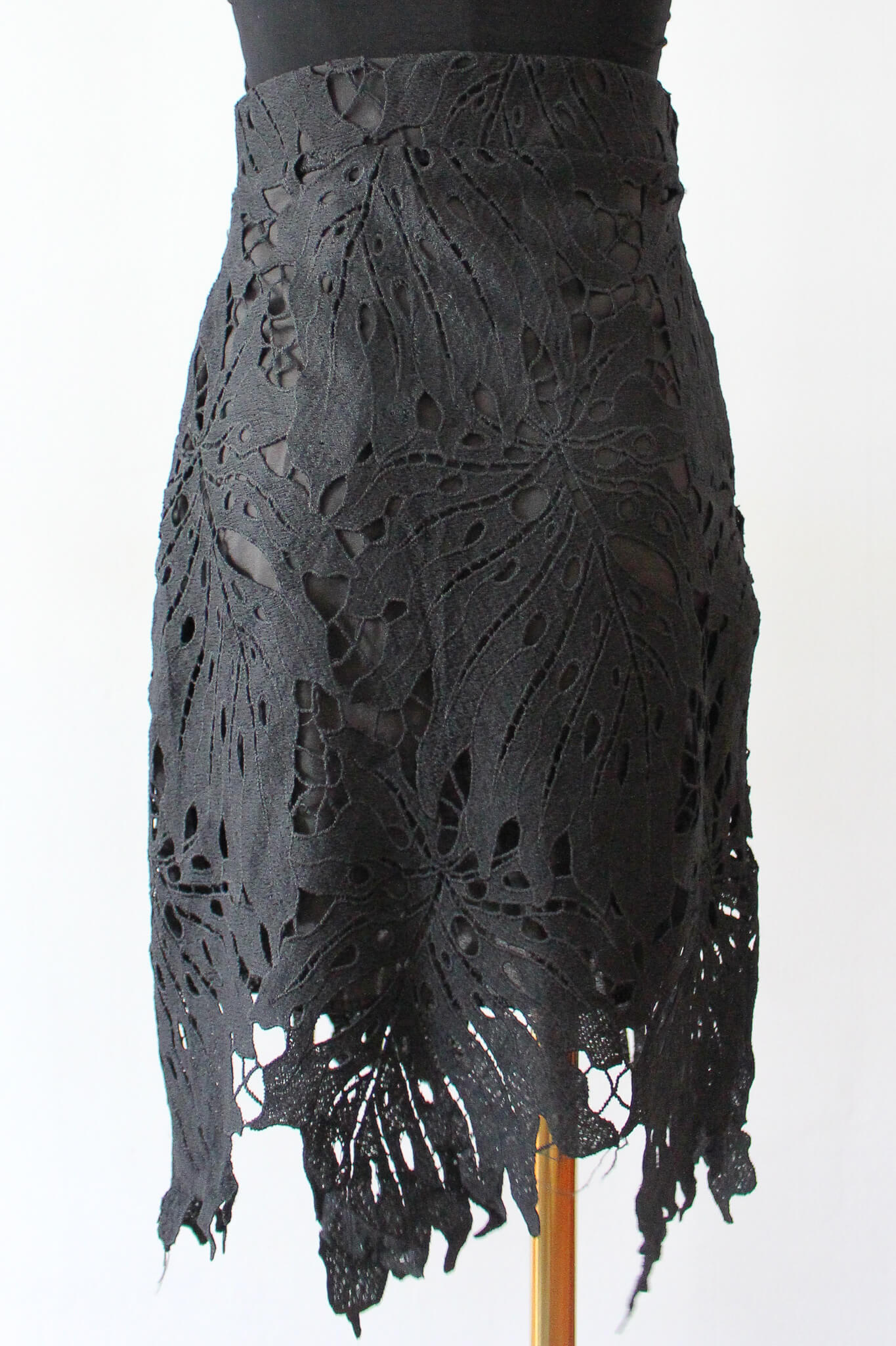 Lace fitted mid length skirt with hidden zipper