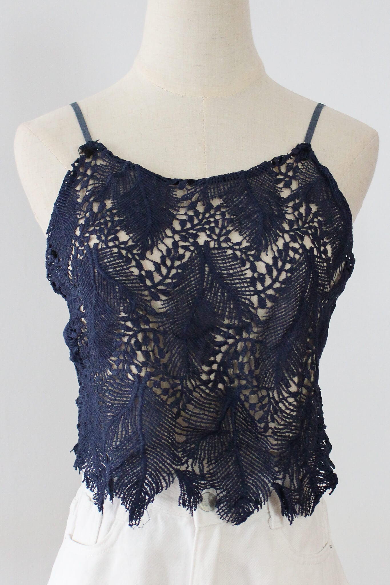 Lace camisole with adjustable straps